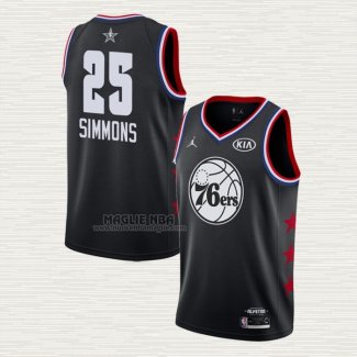 Maglia Ben Simmons NO 25 Philadelphia 76ers All Star 2019 Nero