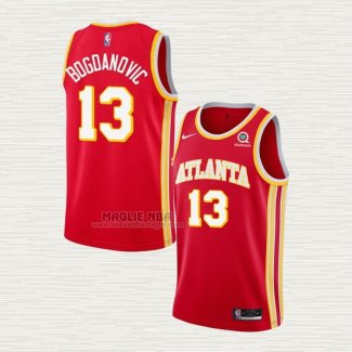 Maglia Bogdan Bogdanovic NO 13 Atlanta Hawks Icon 2020-21 Rosso