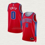 Maglia Chris Smith NO 0 Detroit Pistons Citta 2021-22 Rosso