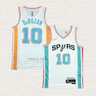 Maglia DeMar DeRozan NO 10 San Antonio Spurs Citta 2021-22 Bianco