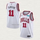 Maglia DeMar DeRozan NO 11 Chicago Bulls Association 2021 Bianco