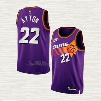 Maglia Deandre Ayton NO 22 Phoenix Suns Classic 2022-23 Viola