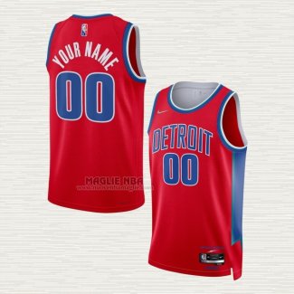 Maglia Detroit Pistons Personalizzate Citta 2021-22 Rosso