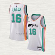 Maglia Devontae Cacok NO 16 San Antonio Spurs Citta 2021-22 Bianco