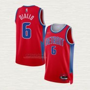 Maglia Hamidou Diallo NO 6 Detroit Pistons Citta 2021-22 Rosso