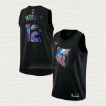 Maglia Ja Morant NO 12 Memphis Grizzlies Iridescent Logo Nero