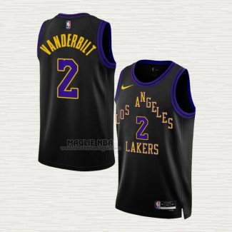 Maglia Jarred Vanderbilt NO 2 Los Angeles Lakers Citta 2023-24 Nero