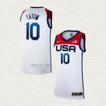 Maglia Jayson Tatum NO 10 USA 2021 Bianco