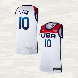 Maglia Jayson Tatum NO 10 USA 2021 Bianco