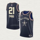 Maglia Joel Embiid NO 21 Philadelphia 76ers All Star 2024 Blu