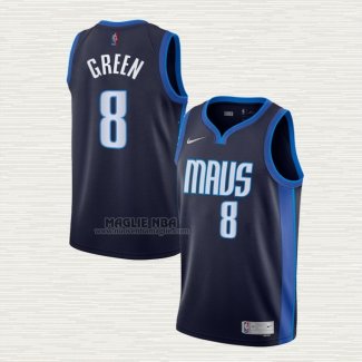 Maglia Josh Green NO 8 Dallas Mavericks Earned 2020-21 Blu