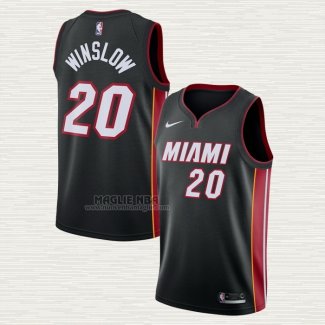 Maglia Justise Winslow NO 20 Miami Heat Icon Nero