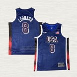 Maglia Kawhi Leonard NO 8 USA 2025 Blu