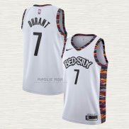 Maglia Kevin Durant NO 7 Brooklyn Nets Citta 2019-20 Bianco