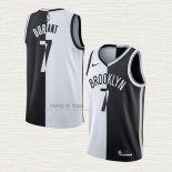 Maglia Kevin Durant NO 7 Brooklyn Nets Split Nero Bianco