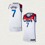 Maglia Kevin Durant NO 7 USA 2021 Bianco