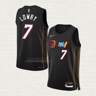 Maglia Kyle Lowry NO 7 Miami Heat Citta 2021-22 Nero