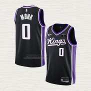 Maglia Malik Monk NO 0 Sacramento Kings Icon 2023-24 Nero