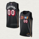 Maglia Miami Heat Personalizzate Citta 2021-22 Nero