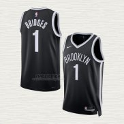 Maglia Mikal Bridges NO 1 Brooklyn Nets Icon 2022-23 Nero