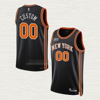 Maglia New York Knicks Personalizzate Citta 2021-22 Nero