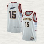 Maglia Nikola Jokic NO 15 Denver Nuggets Citta 2022-23 Bianco