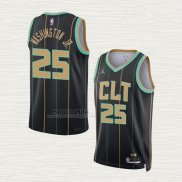 Maglia P.J. Washington JR. NO 25 Charlotte Hornets Citta 2022-23 Nero