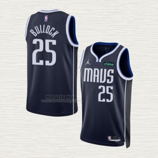 Maglia Reggie Bullock NO 25 Dallas Mavericks Statement 2022-23 Blu