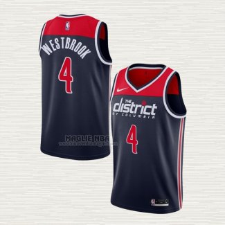 Maglia Russell Westbrook NO 4 Washington Wizards Association 2020-21 Blu