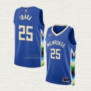 Maglia Serge Ibaka NO 25 Milwaukee Bucks Citta 2022-23 Blu