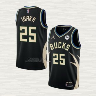 Maglia Serge Ibaka NO 25 Milwaukee Bucks Statement 2022-23 Nero