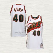 Maglia Shawn Kemp NO 40 Seattle SuperSonics Throwback Historic Bianco