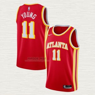 Maglia Trae Young NO 11 Atlanta Hawks Icon 2020-21 Rosso