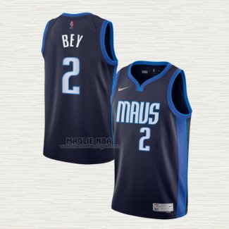 Maglia Tyler Bey NO 2 Dallas Mavericks Earned 2020-21 Blu