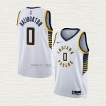 Maglia Tyrese Haliburton NO 0 Indiana Pacers Icon 2022-23 Bianco