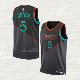 Maglia Tyus Jones NO 5 Washington Wizards Citta 2023-24 Nero