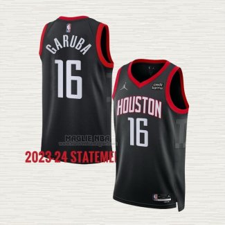 Maglia Usman Garuba NO 16 Houston Rockets Statement 2023-24 Nero