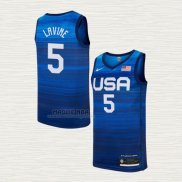 Maglia Zach LaVine NO 5 USA 2021 Blu