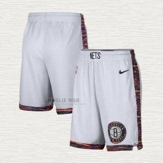 Pantaloncini Brooklyn Nets Citta Edition Bianco