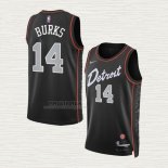 Maglia Alec Burks NO 14 Detroit Pistons Citta 2023-24 Nero