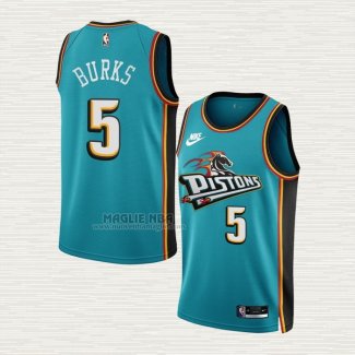 Maglia Alec Burks NO 5 Detroit Pistons Classic 2022-23 Verde