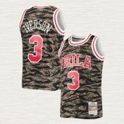 Maglia Allen Iverson NO 3 Philadelphia 76ers Hardwood Classics 1996-97 Camuffamento