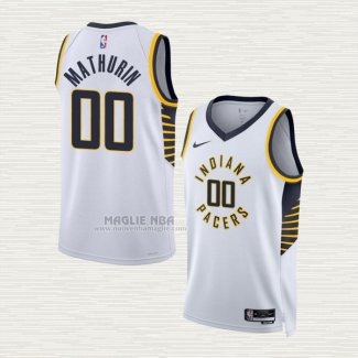 Maglia Bennedict Mathurin NO 00 Indiana Pacers Association 2022-23 Bianco