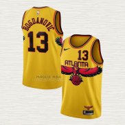 Maglia Bogdan Bogdanovic NO 13 Atlanta Hawks Citta 2021-22 Giallo