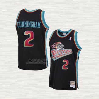 Maglia Cade Cunningham NO 2 Detroit Pistons Hardwood Classics Nero