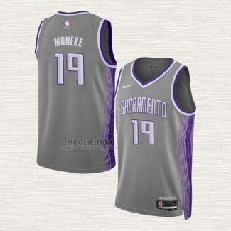 Maglia Chima Moneke NO 19 Sacramento Kings Citta 2022-23 Grigio