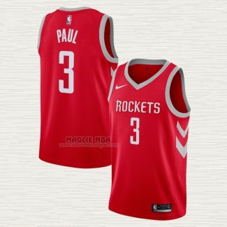 Maglia Chris Paul NO 3 Houston Rockets Icon Rosso