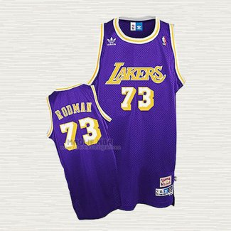 Maglia Dennis Rodman NO 73 Los Angeles Lakers Throwback Viola