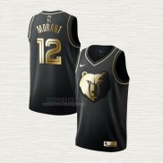 Maglia Ja Morant NO 12 Memphis Grizzlies Golden Edition Nero