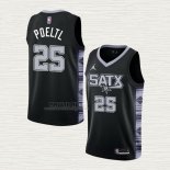 Maglia Jakob Poeltl NO 25 San Antonio Spurs Statement 2022-23 Nero